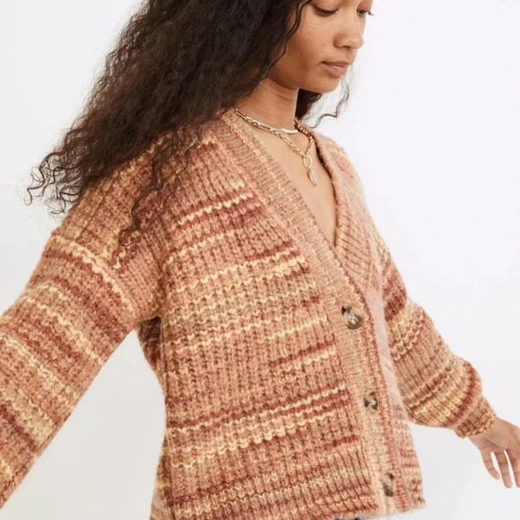 NWT MADEWELL Space-Dyed Waller Crop Cardigan Sweater - SZ. XXS - Spaced Harvest - Picture 3 of 12